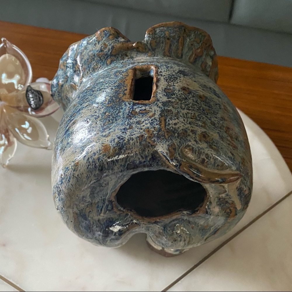 GORGEOUS Vintage 🐘ELEPHANT Drip GLAZE Hand Made Original POTTERY BANK - Picture 5 of 14